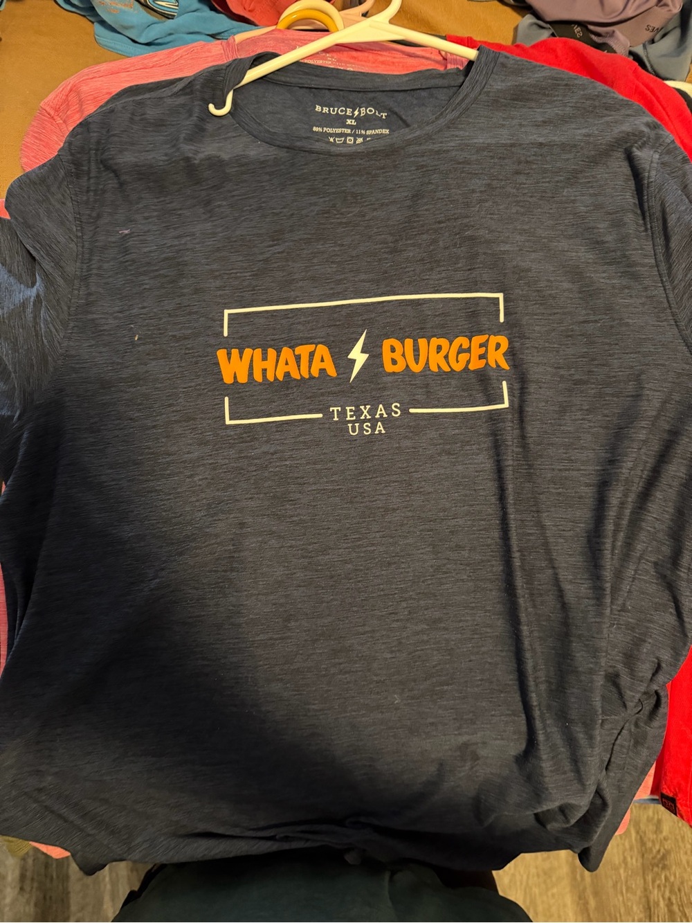 Bruce Bolt XL Men’s Whataburger Texas Logo T-Shirt - Navy Blue